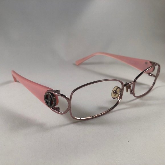 Giorgio Armani GA681 7 Eyeglass Frames Oval Cat Pink Stones Gems 52-16-132 Italy